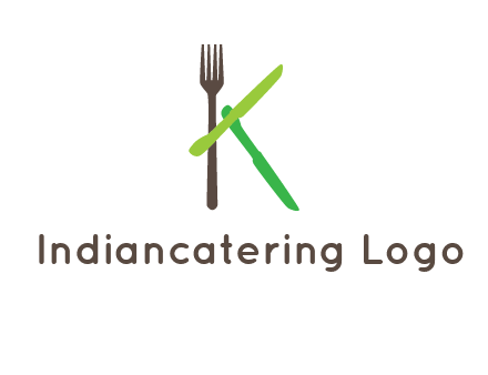 letter K with knives and fork