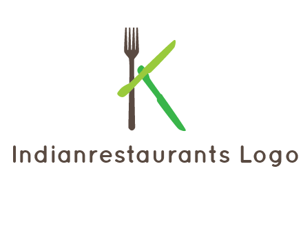 letter K with knives and fork