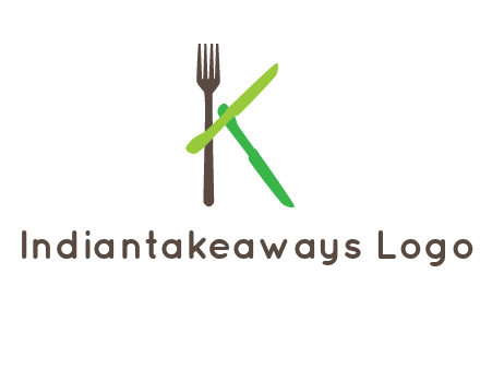 letter K with knives and fork