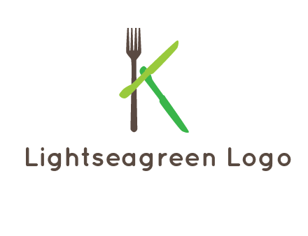 letter K with knives and fork