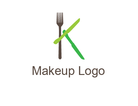 letter K with knives and fork