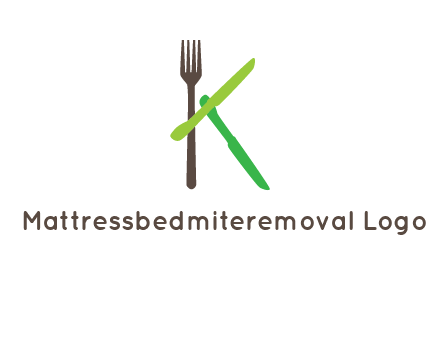 letter K with knives and fork