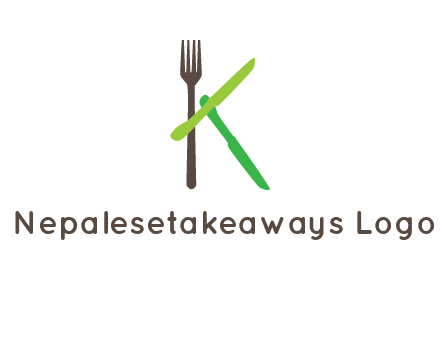 letter K with knives and fork
