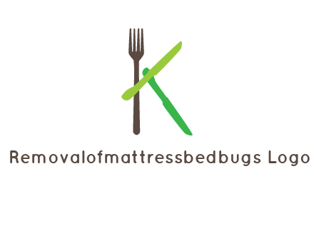 letter K with knives and fork