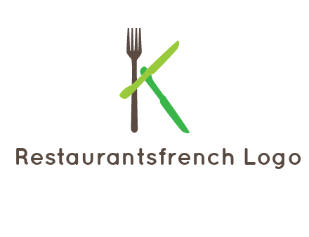 letter K with knives and fork