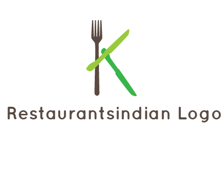 letter K with knives and fork