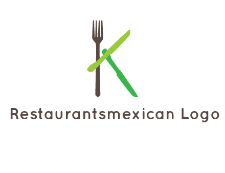 letter K with knives and fork