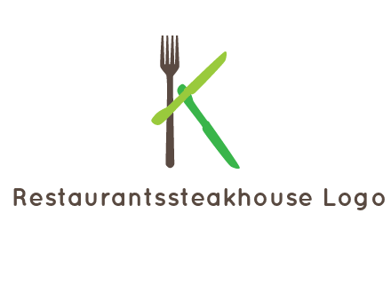 letter K with knives and fork