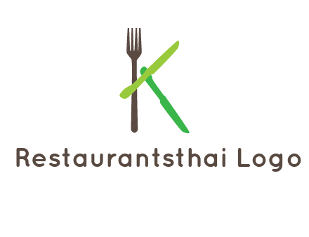 letter K with knives and fork