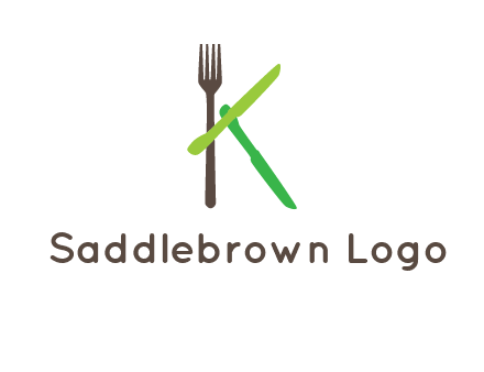 letter K with knives and fork