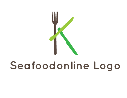 letter K with knives and fork