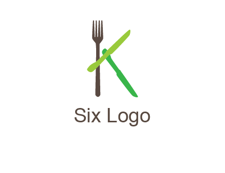 letter K with knives and fork