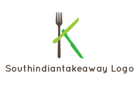 letter K with knives and fork