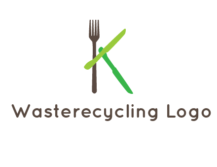 letter K with knives and fork