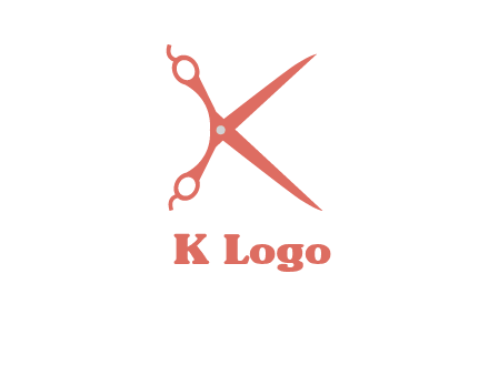 letter K with scissors