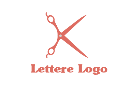 letter K with scissors