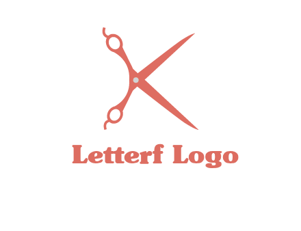letter K with scissors
