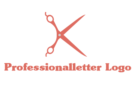 letter K with scissors