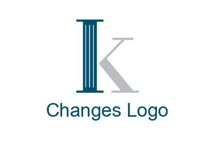 letter K with a column