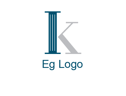 letter K with a column