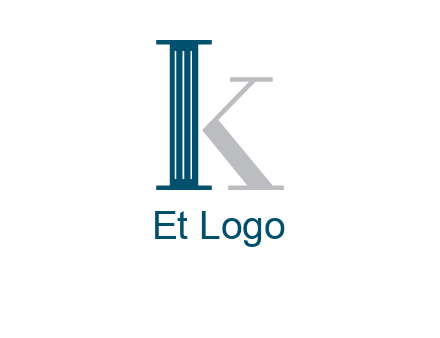 letter K with a column