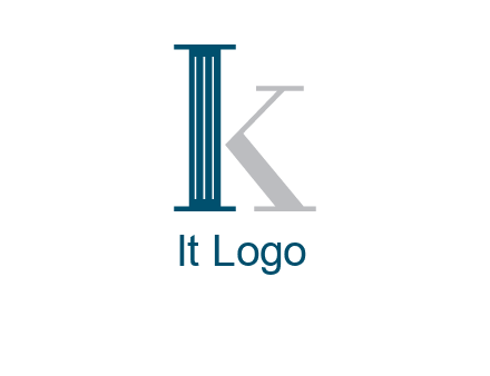 letter K with a column