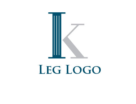 letter K with a column