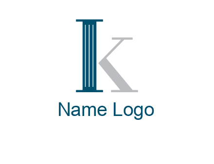 letter K with a column