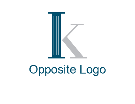 letter K with a column