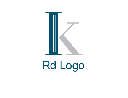 letter K with a column