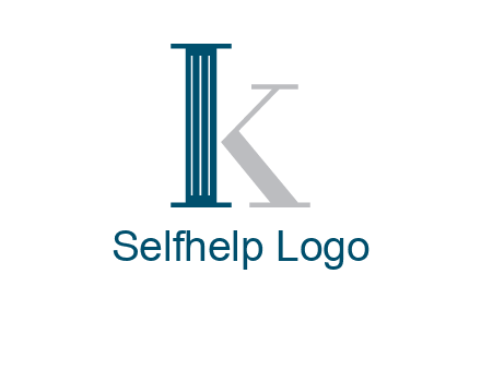 letter K with a column