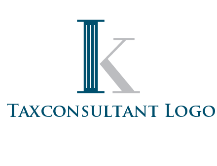 letter K with a column