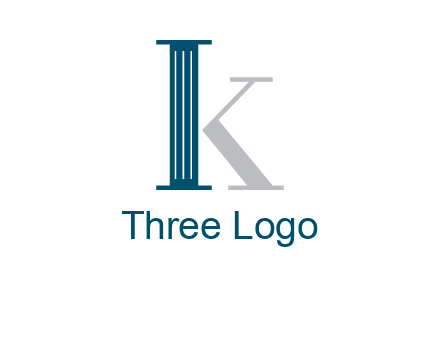 letter K with a column