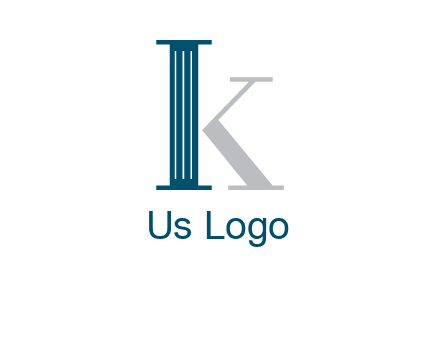 letter K with a column
