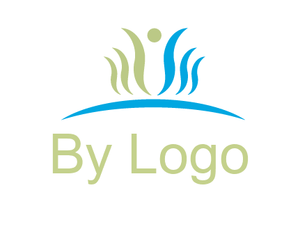 people icon of swooshes and circle