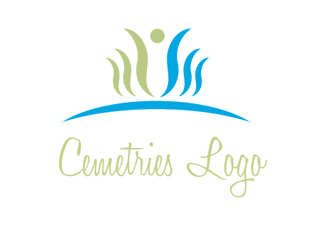 people icon of swooshes and circle