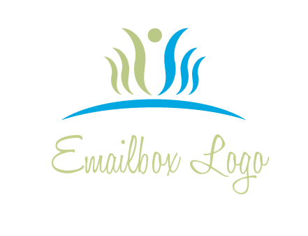 people icon of swooshes and circle