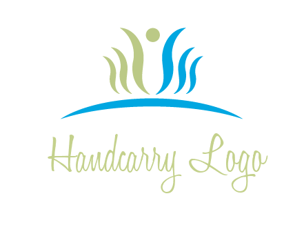 people icon of swooshes and circle