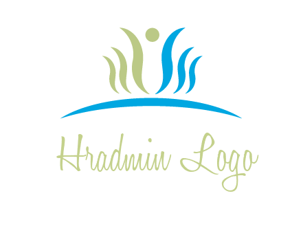 people icon of swooshes and circle