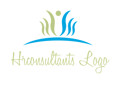people icon of swooshes and circle