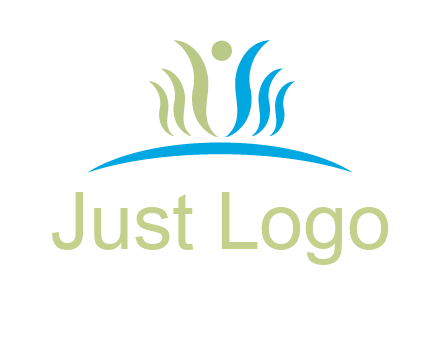 people icon of swooshes and circle