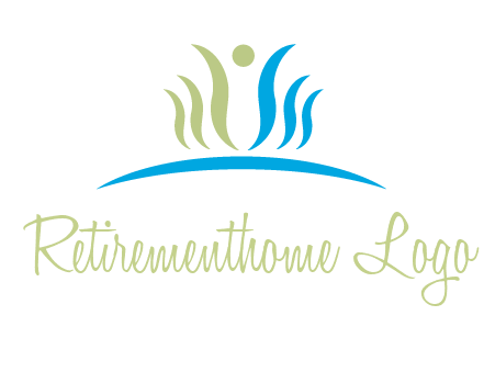 people icon of swooshes and circle