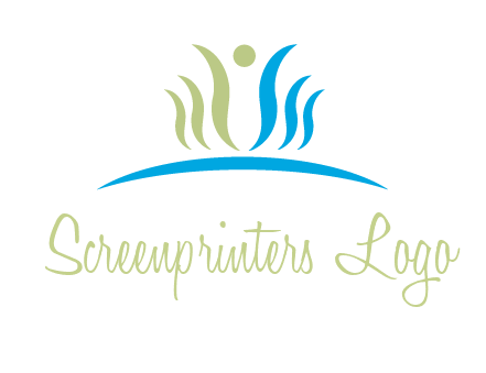 people icon of swooshes and circle