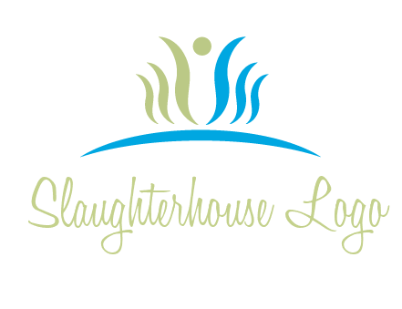 people icon of swooshes and circle