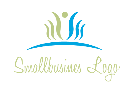 people icon of swooshes and circle