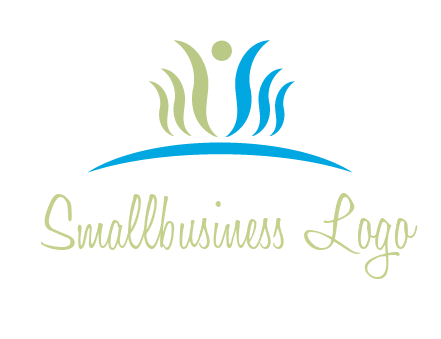 people icon of swooshes and circle
