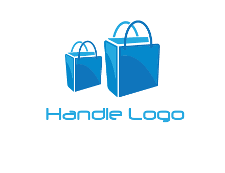3D shopping bag logo