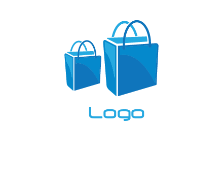 3D shopping bag logo