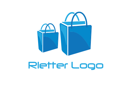 3D shopping bag logo