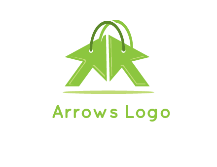 two arrows with bag handle symbol